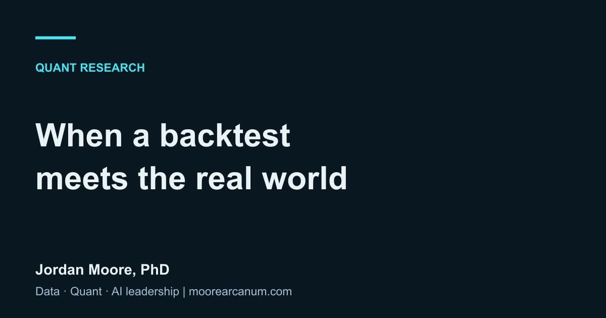 When a backtest meets the real world
