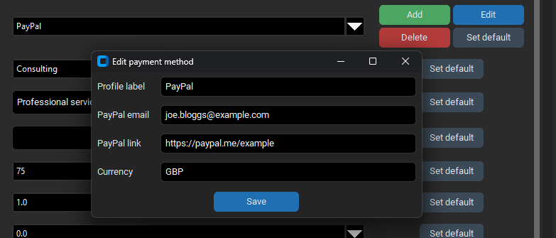 Invoice_gen payment submenu
